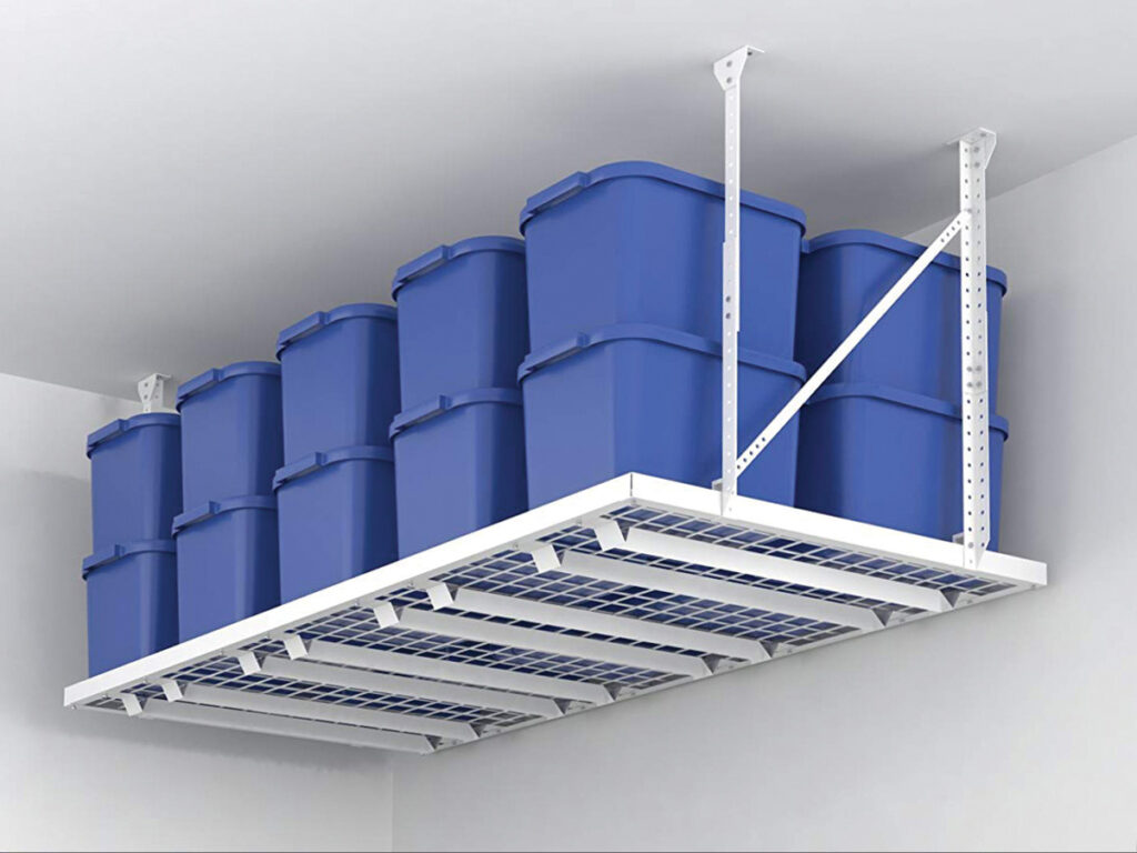 Overhead garage storage rack